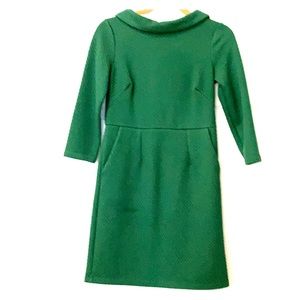 Boden dress. Green quilted type fabric